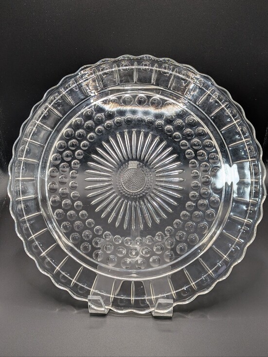 Other - Sunflower Footed Cake Plate.  Bubble Design Federal Glass